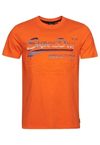 Produktbild: Superdry Herren Bedrucktes T-Shirt Hemd, New House Orange Marl, M