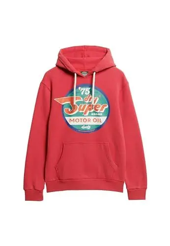 Produktbild: Superdry Herren Benzin Workwear Graphic Hood Sweatshirt, Rot (Soda Pop Red), XL