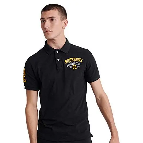 Produktbild: Superdry Herren Classic SUPERSTATE S/S Polo Poloshirt, Schwarz, S
