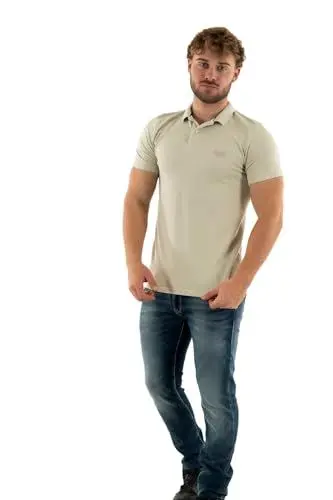 Produktbild: Superdry Herren Destroyed Polohemd Hell Steinfarben Beige L