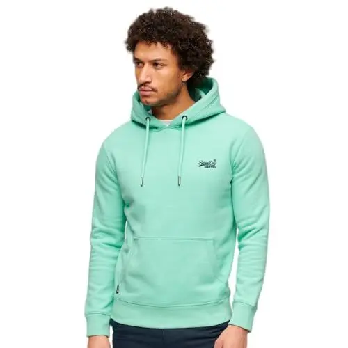 Produktbild: Superdry Herren Essential Hoodie mit Logo Grüne Minze Hellgrün L