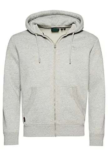 Produktbild: Superdry Herren Essential Logo Zip Hoodie Sweatshirt, Grau (Athletic Grey Marl), XL