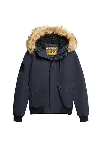 Produktbild: Superdry Herren Everest Hooded Puffer Bomber Baby Jacke, Nordic Chrome Navy, L