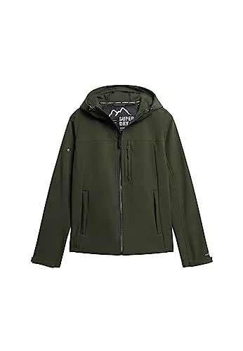 Produktbild: Superdry Herren Kapuzenjacke mit weicher Schale Jacke, Dunkles Moosgrün, Small