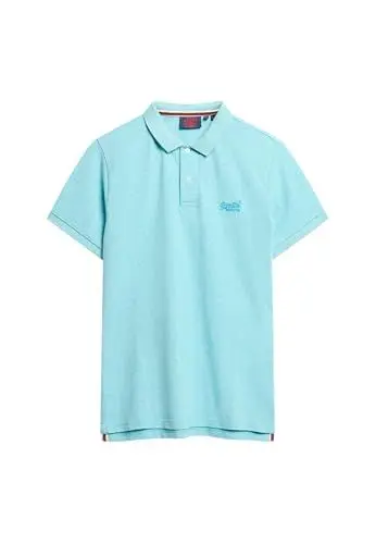 Produktbild: Superdry Herren Klassisches Polohemd aus Pikee Aquablau Gesprenkelt S