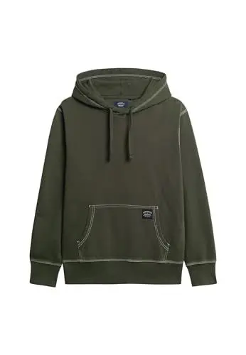 Produktbild: Superdry Herren Kontrast Stitch Relaxed Hoodie Sweatshirt, dunkelgrau grün, XL