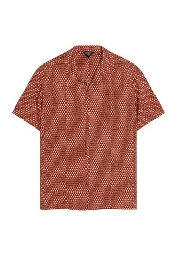 Produktbild: Superdry Herren Kurzärmeliges Hemd mit Reverskragen im 70er-Jahre-Stil Philomena Rot Print XXL