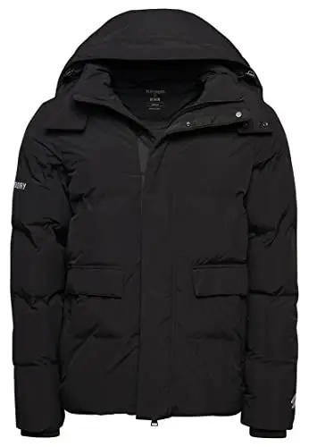 Produktbild: Superdry Herren Kurze, kastenförmige Steppjacke Schwarze Grafik XXL