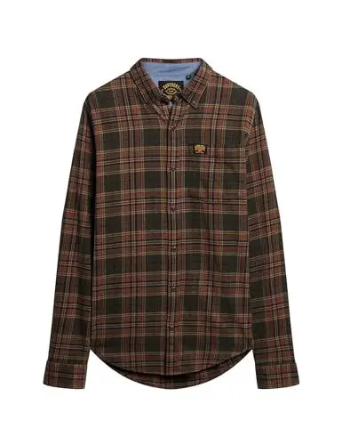 Produktbild: Superdry Herren L/S Cotton Lumberjack T-Shirt, Drayton Check Olive, XL