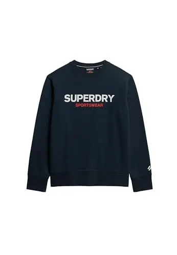 Produktbild: Superdry Herren Lässiges Sportswear Sweatshirt mit Rundhalsausschnitt und Logoprint Finster Marineblau XXXL