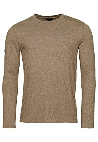 Produktbild: Superdry Herren Camiseta de Manga Larga Businesshemd, Fossil Brown Marl, L