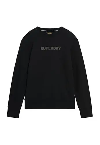 Produktbild: Superdry Herren Locker geschnittenes Sport Sweatshirt mit Rundhalsausschnitt Schwarz XL
