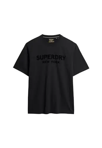 Produktbild: Superdry Herren Luxuriöses, sportliches T-Shirt in lockerer Passform Schwarz/Schwarz XL