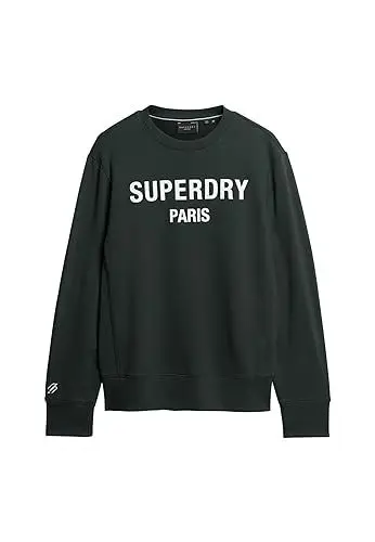 Produktbild: Superdry Herren Luxury Sport Loose Fit Crew Sweatshirt, Grün (Academy Dark Green), XXL