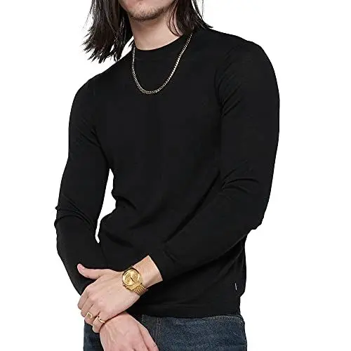 Produktbild: Superdry Herren Merino Lightweight Crew Polo-Pullover, Nightwatch Black, XX-Large