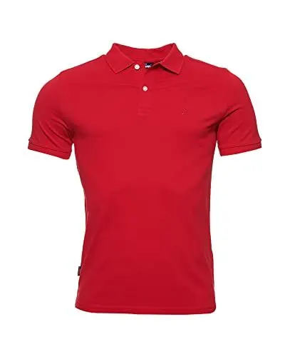 Produktbild: Superdry Herren Micro Lite Polohemd aus Bio-Baumwolle und Pikee Rouge Rot XL
