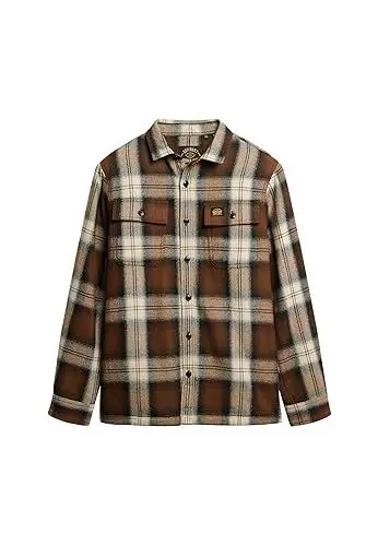 Produktbild: Superdry Herren Miller Hemdjacke aus Wolle Roderick Kariert Braun XXL