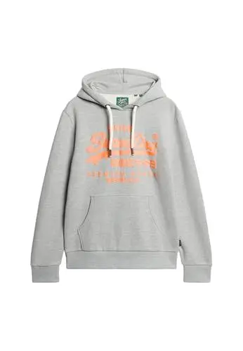 Produktbild: Superdry Herren Neon Hoodie Sportlich Grau Meliert XXL