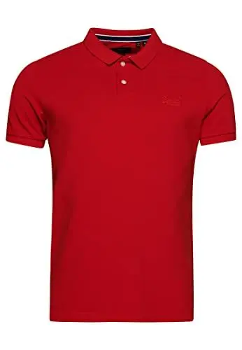 Produktbild: Superdry Herren Polo LISO Kapuzenpullover, rot, XL
