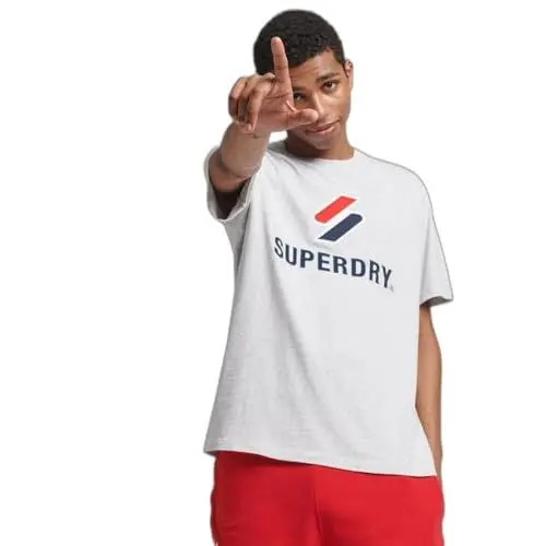 Produktbild: Superdry Herren S Stacked T-Shirt mit Logo-Applikation Kadettengrau Meliert S