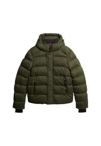 Produktbild: Superdry Herren Sport Steppjacke aus Mikrofaser mit Kapuze Army Kaki L