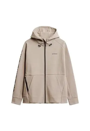 Produktbild: Superdry Herren Sport Tech Logo Loose Zip Hood Sweatshirt, Dunkles Beige, XXL