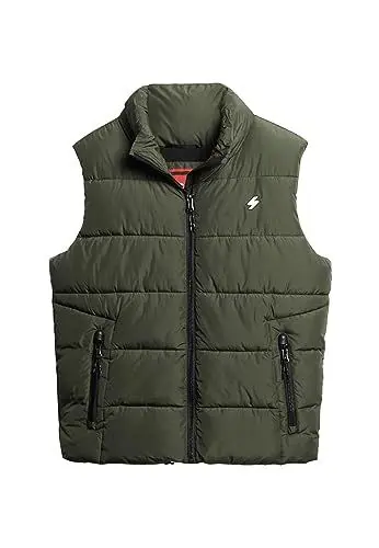 Produktbild: Superdry Herren Sports Puffer Gilet Jacke, Dunkles Moos, Small