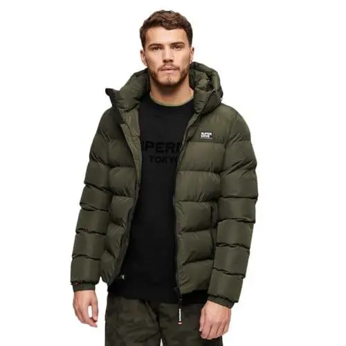 Produktbild: Superdry Herren Sports Steppjacke mit Kapuze Army Kaki L