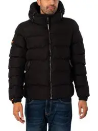 Produktbild: Superdry Herren Hooded Sports Puffer Jacket Anorak, Schwarz, X-Large