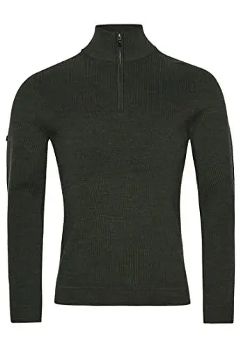 Produktbild: Superdry Herren Studios Merino Henley Sweatshirt, Dunkel Moss Marl, Medium