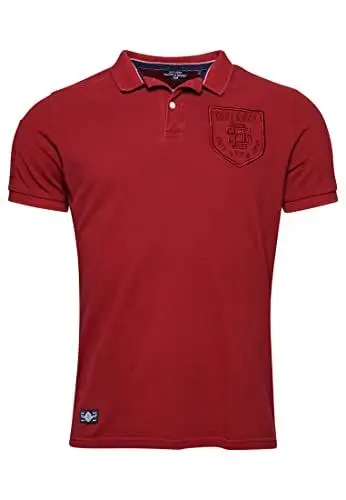 Produktbild: Superdry Herren Superstate Polohemd mit kurzen Ärmeln Rhabarber M