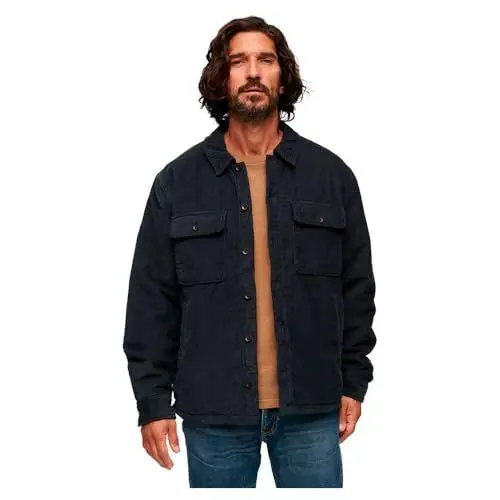 Produktbild: Superdry Herren Surplus Cordsamt-Hemdjacke Finster Marineblau XXL