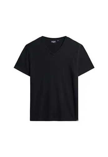 Produktbild: Superdry Herren T-Shirt aus Flammgarn mit V-Ausschnitt Finster Marineblau XL