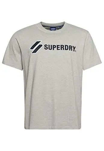 Produktbild: Superdry Herren T-Shirt mit Logo-Applikation Grau Meliert S