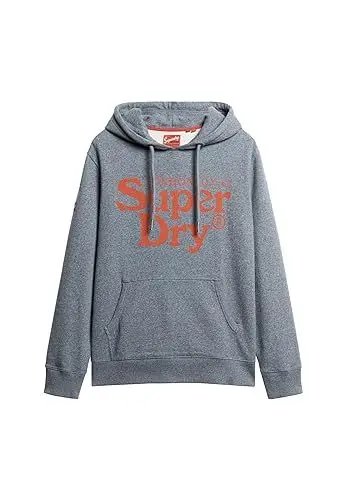 Produktbild: Superdry Herren Venue Classic Logo Hoodie Sweatshirt, Stream Liner Blue Grindle, XXL