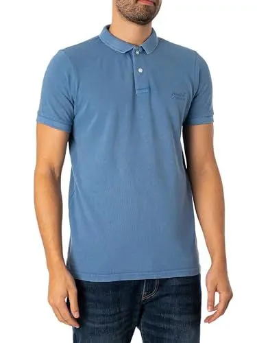 Produktbild: Superdry Herren Vint Destroy Polo Businesshemd, blau, XXL