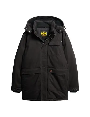 Produktbild: Superdry Herren Workwear Hooded Parka Jacke, Schwarz, M