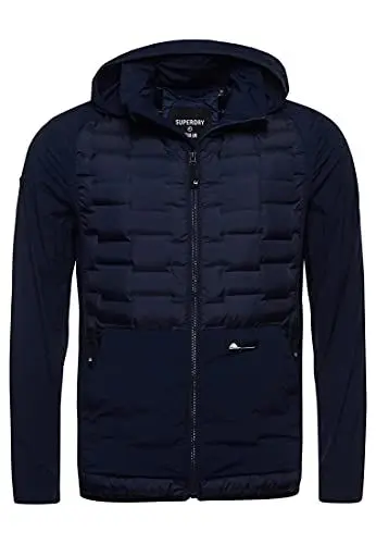 Produktbild: Superdry Mens HYBRID Hooded DOWN Jacket, Eclipse Navy, Large