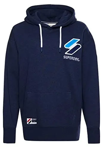 Produktbild: Superdry Womens Code APQ OS Hood Hooded Sweatshirt, Princedom Blue Marl, Small