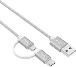 Produktbild: Superer 2 in 1 Typ C und Micro USB Kabel, Schnellladekabel passend für Amazon Kindle Fire HD 10 Kids Edition 10,1-Zoll 7. / 9. Generation 2017/2019 Tablet eReadern, QC3.0 3A 1.5m Datenkabel