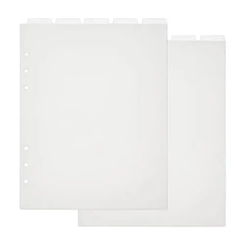 Produktbild: SUPERFINDINGS 10 Blatt A5 6 Löcher Ringindexseite Mattierter Kunststoff Discbound Notizbuch Index Trennblätter Blanko Obere Trennblätter Für Loseblatt Ordner 21.9x14.8cm