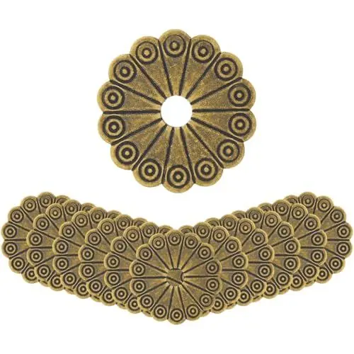 Produktbild: SUPERFINDINGS 12 Stück Runde Messing Unterlegscheiben In Antikem Bronze Look 1.26 Zoll Hardware Klassische Möbelbeschläge Zubehör Für Schubladen Schrank Und Dekoration
