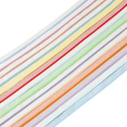 Produktbild: SUPERFINDINGS 14 Stück Buchbinde Kopfbänder 1 Yard/Stück Polycotton Buchbinde Endbänder 0.53 Zoll Breite Buch Kopfband Buchdekor Band Buchbindetuch