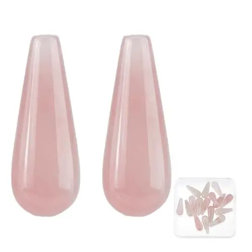 Produktbild: SUPERFINDINGS 16 Stück Natürlicher Rosenquarz Halbgebohrte Perlen Edelstein Tropfen Charms Quarz Chakra Anhänger Wassertropfen Steinperlen Charms Für Die Herstellung von Ohrringen Und Halsketten