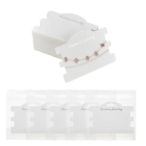 Produktbild: SUPERFINDINGS 200 Set Weiße Armband Displaykarten 7x9.6cm Armbandverpackung Armband Geschäftsausstattung Hängende Armband Displaykarten Schmuckverpackung Schmuck Display Karten Für Armbänder