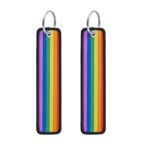 Produktbild: SUPERFINDINGS 2 STK Regenbogen Schlüsselbund LGBT Schlüsselbund LGBT Schlüsselring Gay Schlüsselbund Bunter Polyester Schlüsselbund Freund Freundin Paar Schlüsselbund Für LGBT Geschenke