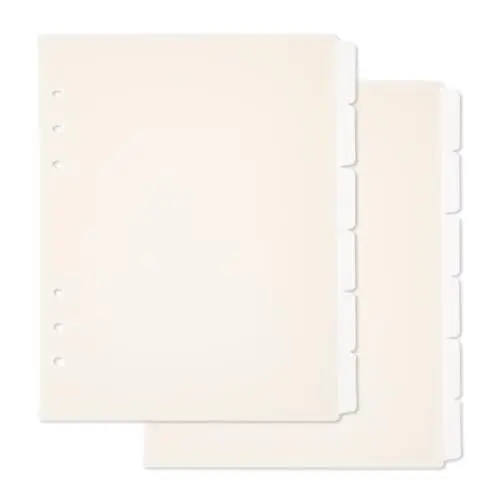 Produktbild: SUPERFINDINGS 2 Set Mit 12 Blättern A5 Register Binder Teiler Beige Kunststoff Binder Teiler Mit 6 Registerkarten A5 Registerseiten 6 Loch Ring Indexseite Für Planer Notizbuch Journal