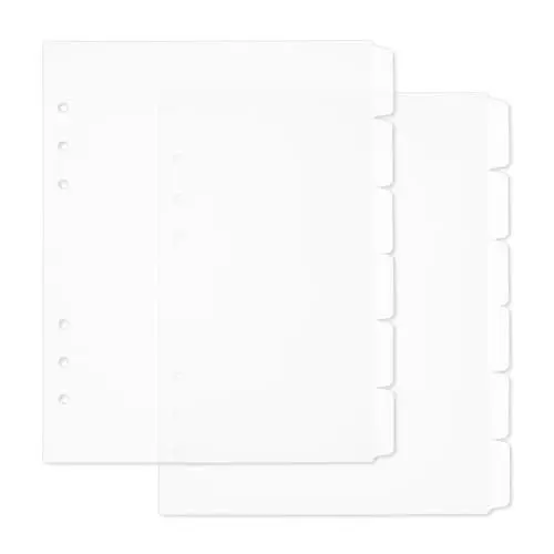 Produktbild: SUPERFINDINGS 2 Set Mit 12 Blättern A5 Register Binder Teiler Transparente Kunststoff Binder Teiler Mit 6 Registerkarten A5 Registerseiten 6 Loch Ring Indexseite Für Planer Notizbuch Journal