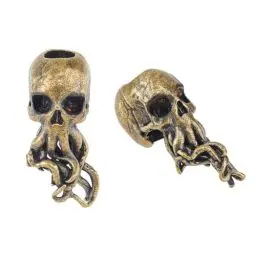 Produktbild: SUPERFINDINGS 2 Stück Totenkopf Schwert Lanyard Perle EDC Charm Perle Messing Europäische Perlen Bronze Großes Loch Perlen Paracord Schnur Werkzeugperle für Halloween Schmuckherstellung