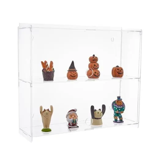 Produktbild: SUPERFINDINGS Acryl Vitrine 2 Ebene Transparente Vitrine Für Figuren Aufbewahrungsbox Schrank Organizer Für Sammlungen Präsentationshalter 30.5x9.5x26.5 cm